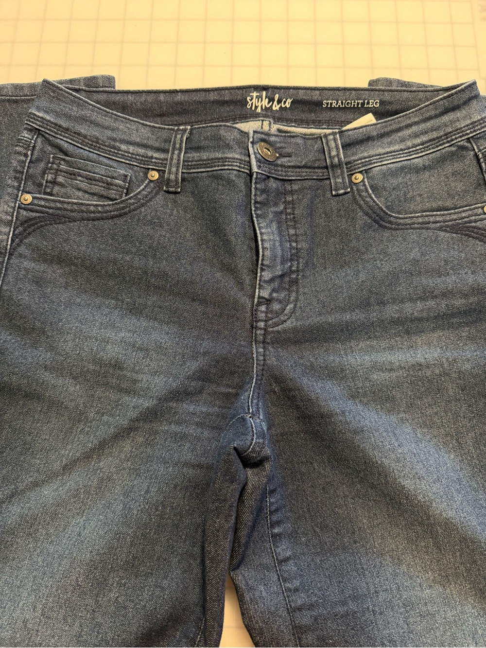 Style & Co. Women's Straight Leg Jeans in Medium Wash Blue